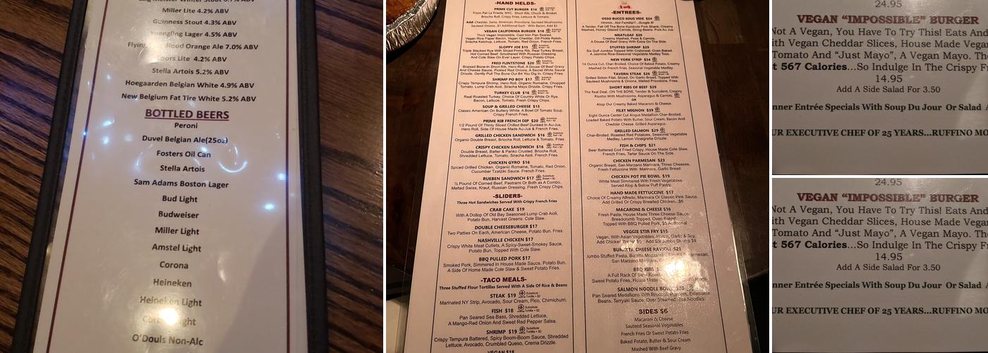 Old Man Rafferty’s Menu