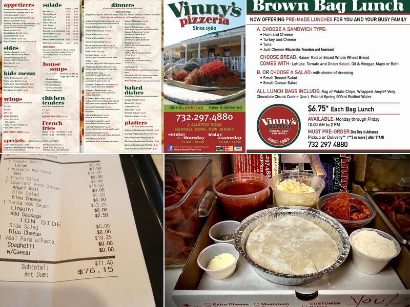 Vinny's Kendall Park Pizza Menu