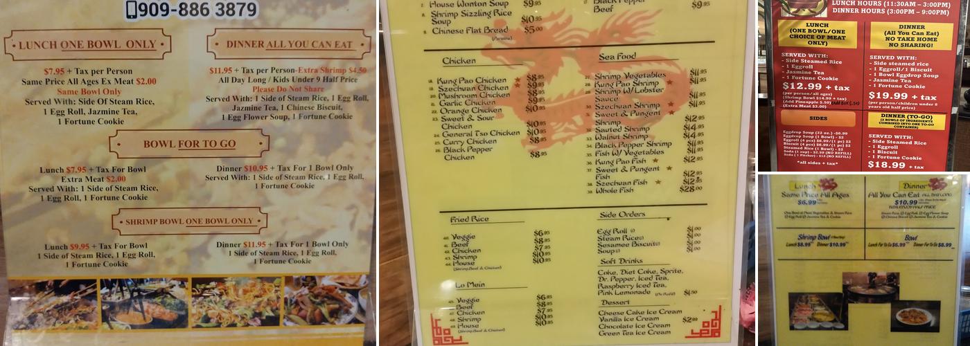 Mongolian Bar-B-Q Restaurant Menu