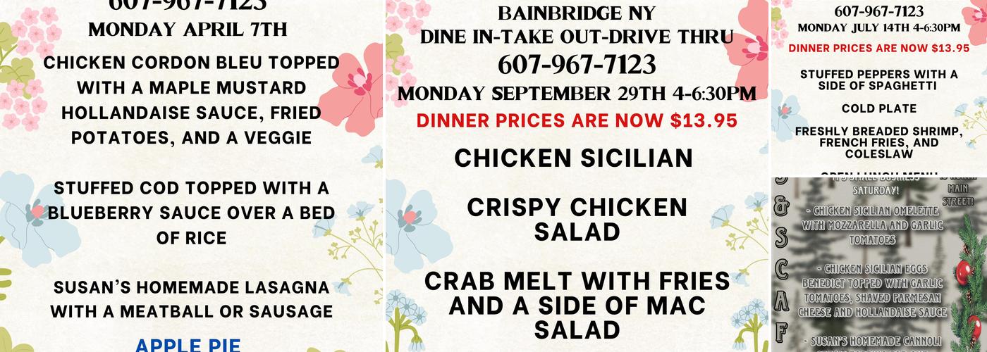 S&S Cafe Menu