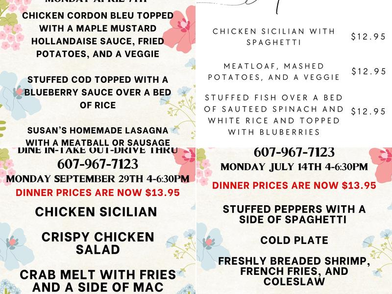 S&S Cafe Menu