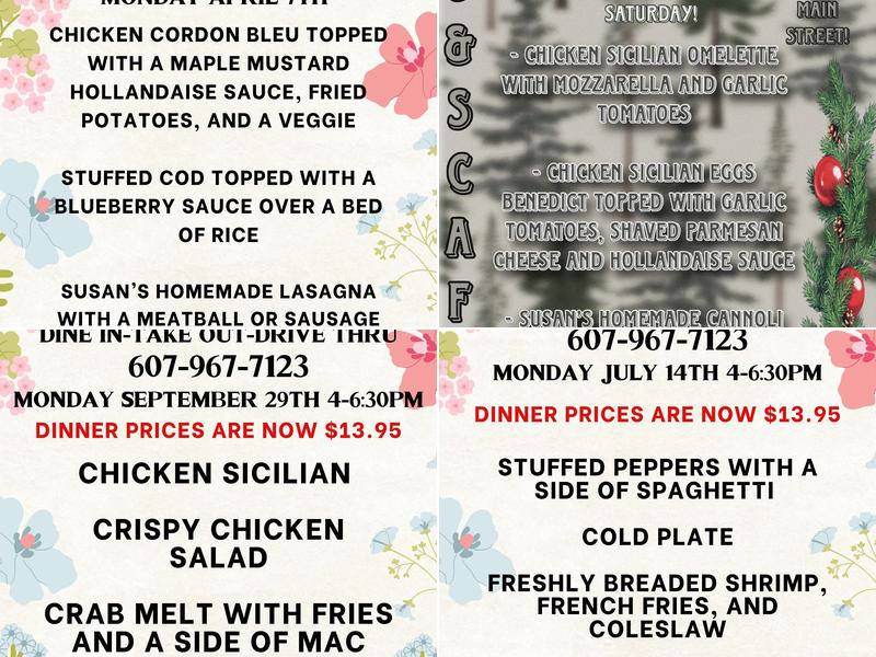S&S Cafe Menu