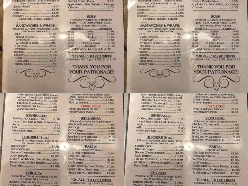 Judy's Corner Kitchen Restaurant Menu