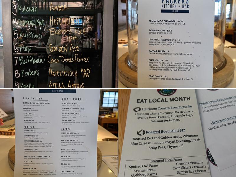 Packers Kitchen + Bar Menu