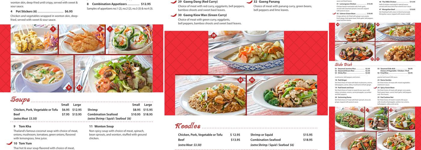 Chada Thai Menu