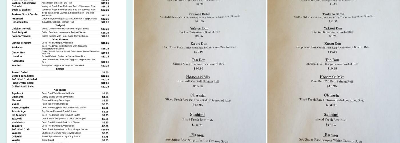 Tsukasa Menu