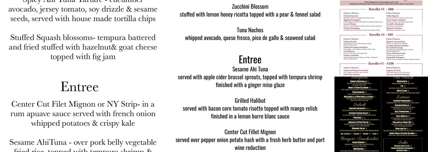 Ravello by Toscano Menu