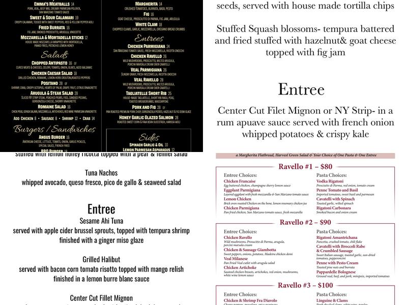 Ravello by Toscano Menu