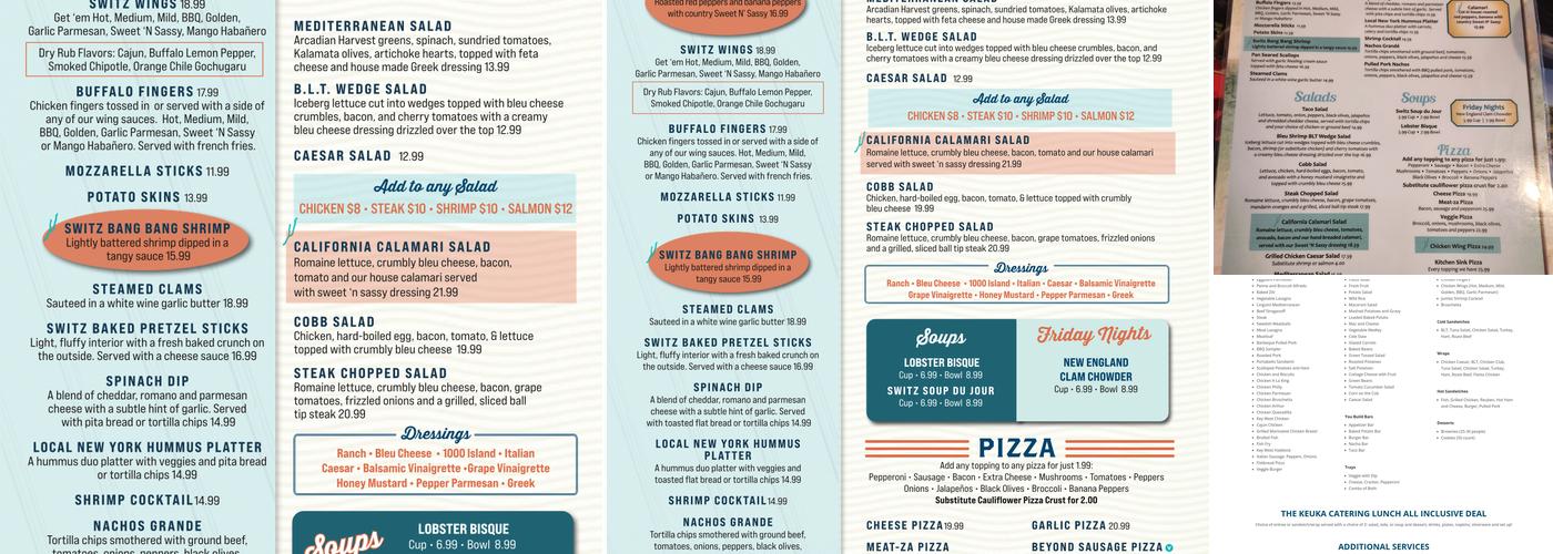 The Switzerland Inn Menu