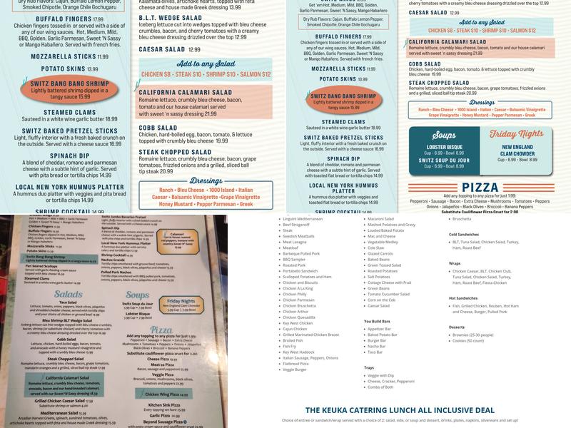 The Switzerland Inn Menu