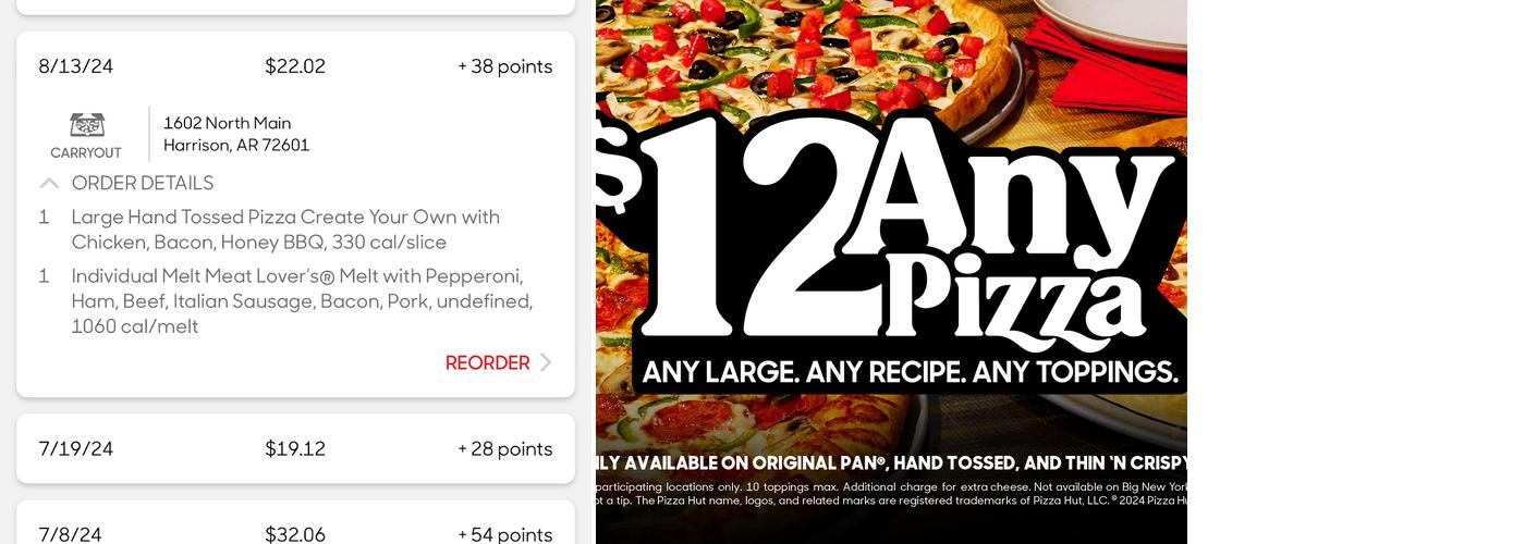 Pizza Hut Menu
