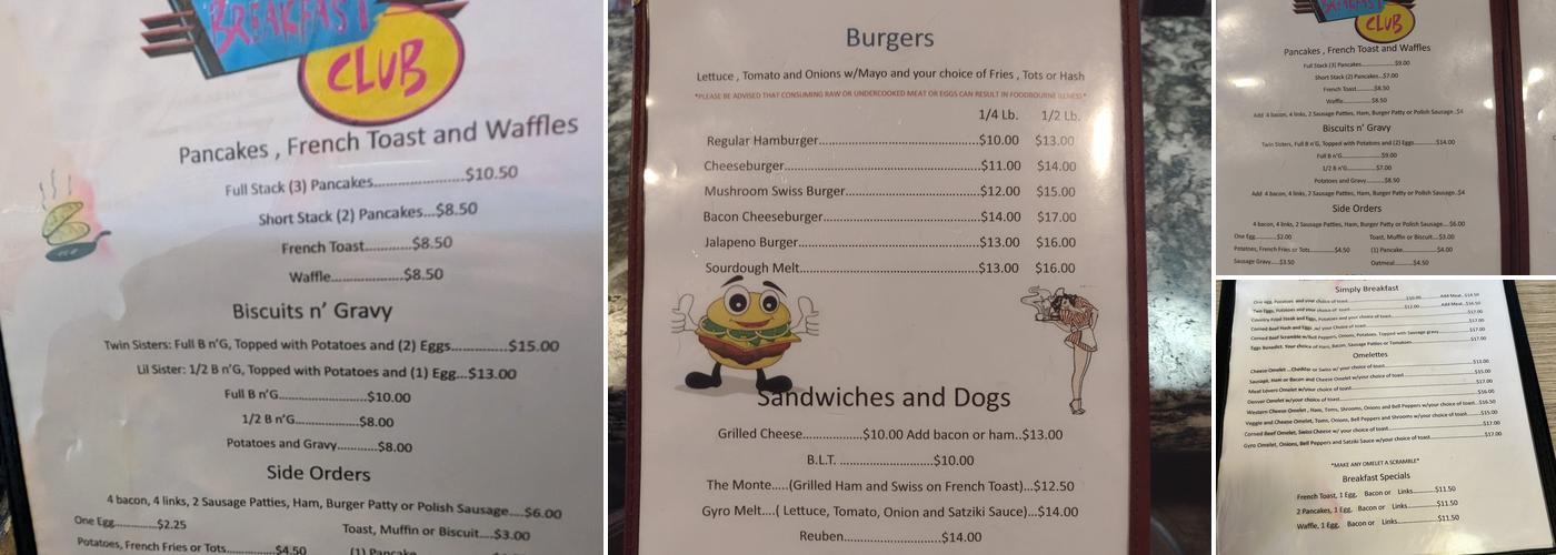 Monte's Just A Bite Menu