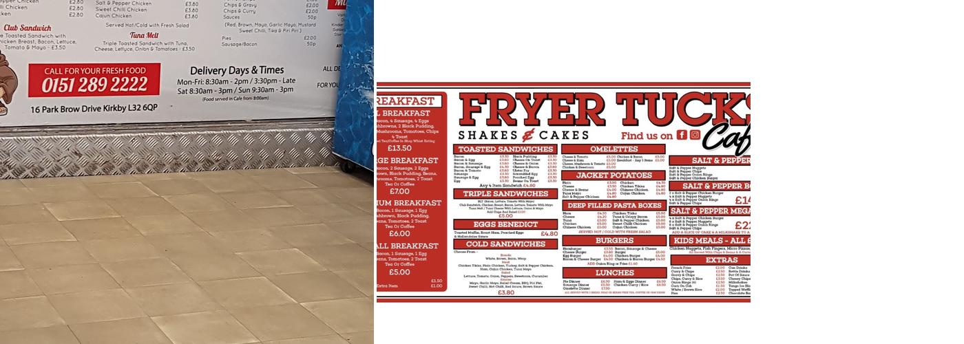 Fryer Tuck Cafe Menu