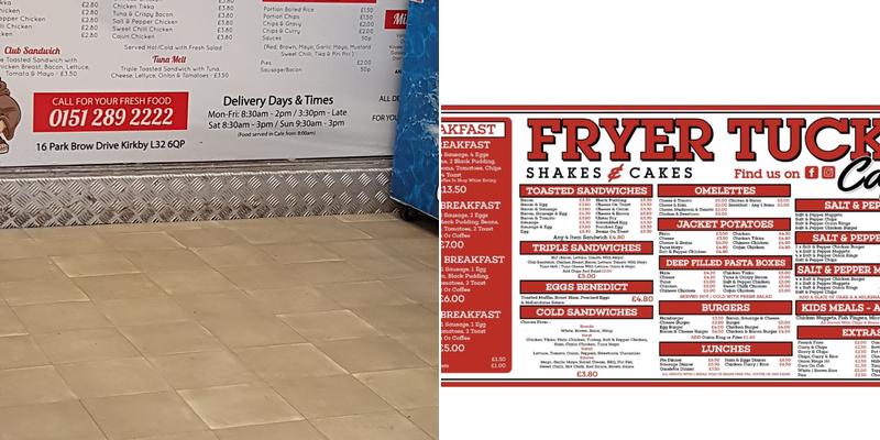 Fryer Tuck Cafe Menu