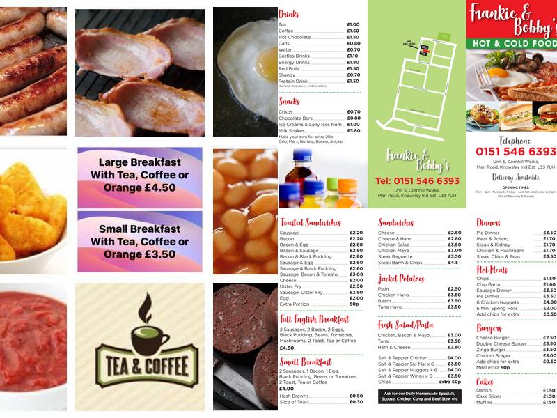 Frankie & Bobby’s cafe Menu