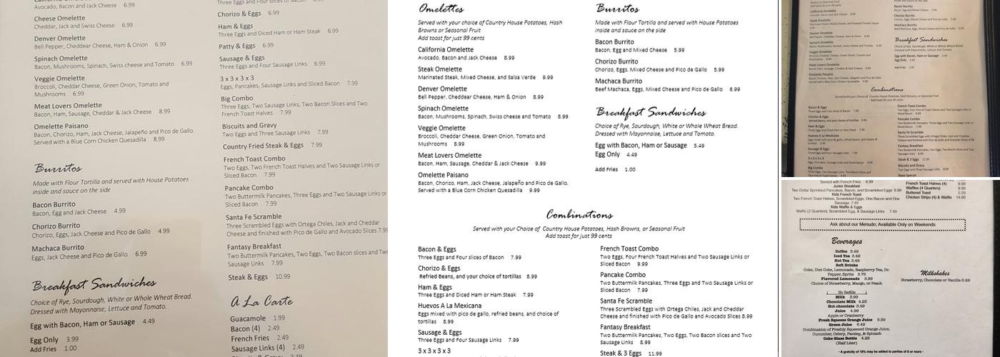 House Of Eggs Cafe Menu