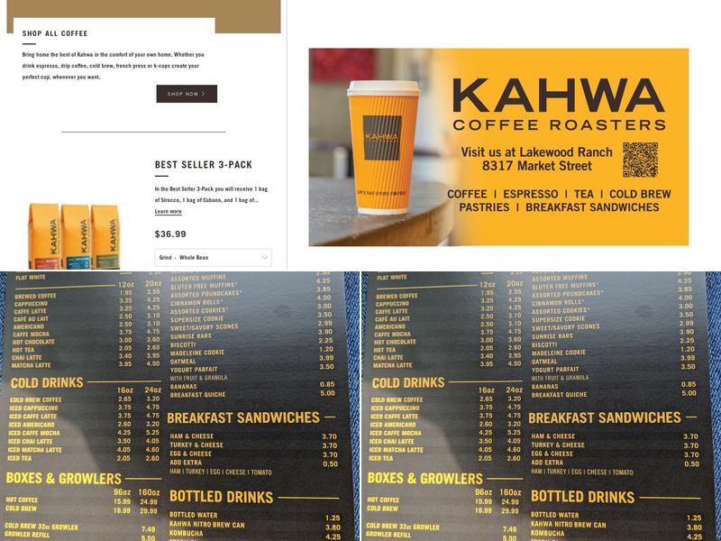 Kahwa Coffee Menu