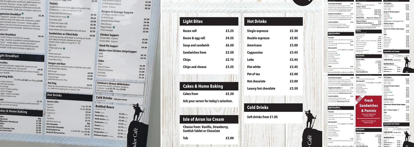 The Mirador Café Menu