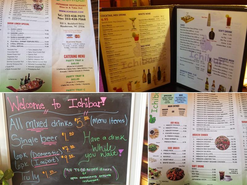 Ichibar Japanese Restaurant Menu