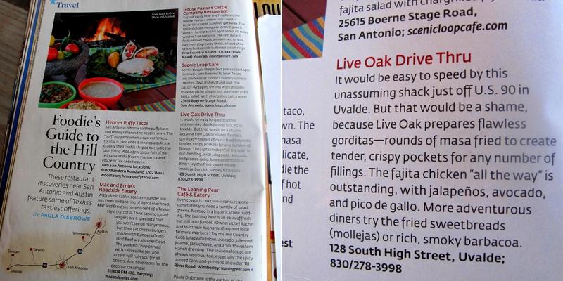 Live Oak Drive Thru Menu