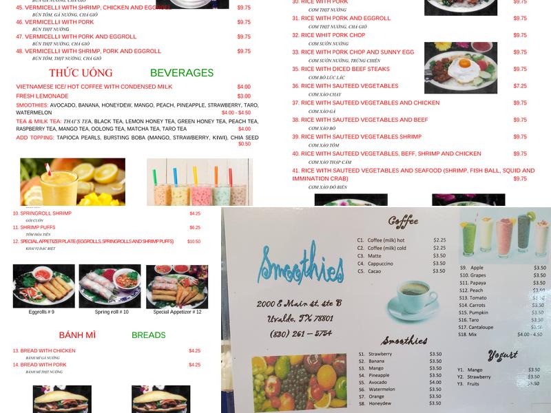 PHO LONG Menu