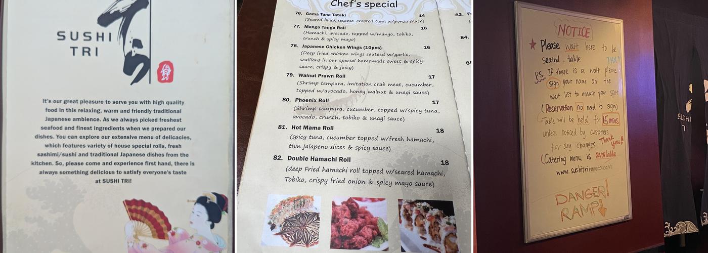 Sushi Tri Menu
