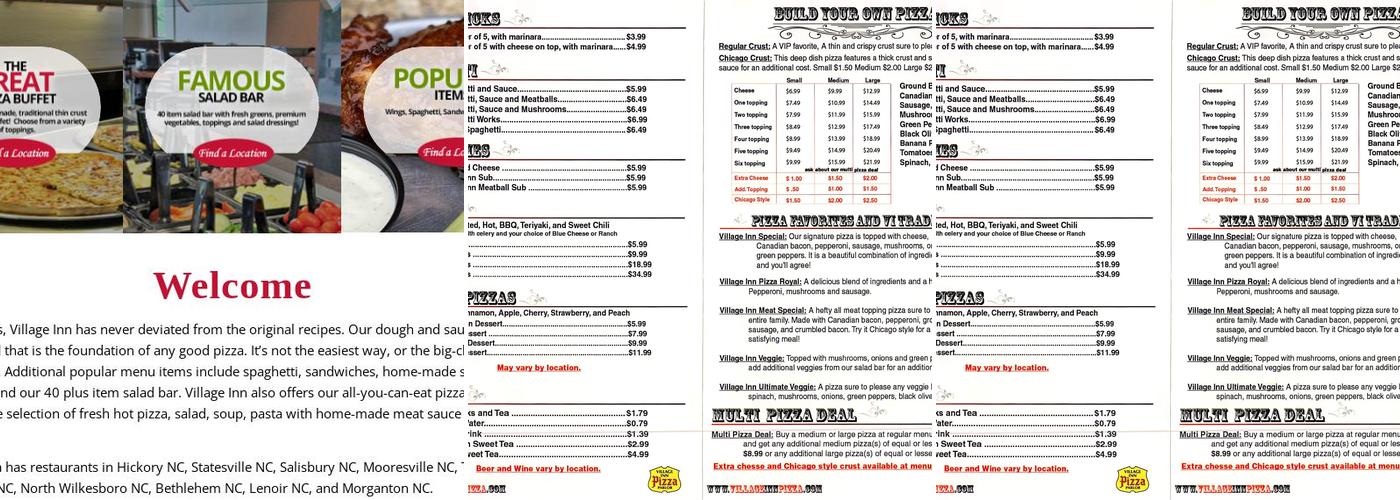 Village Inn Pizza Morganton Menu