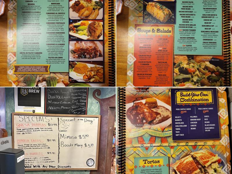 Los Arcoiris Menu