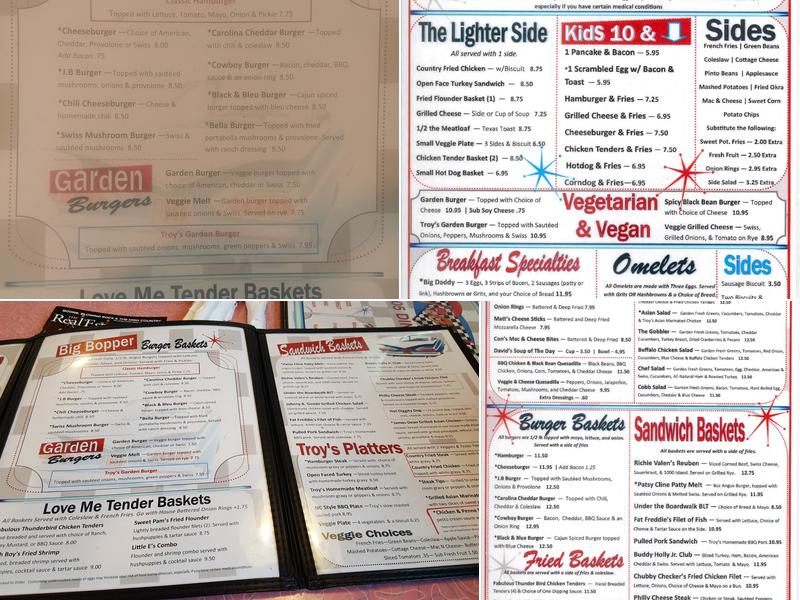 Troy's 105 Diner Menu