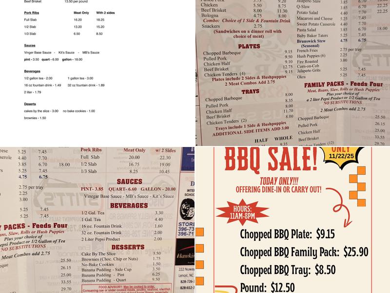 Hog Wild Bar B Que Menu