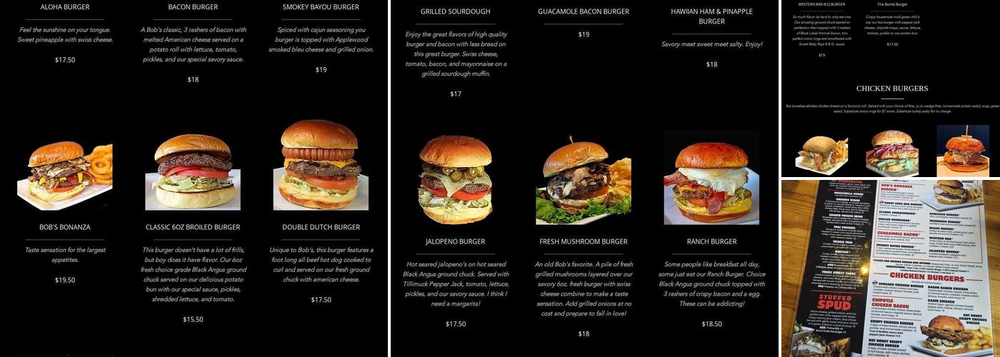 Bob's Burgers & Brew Menu