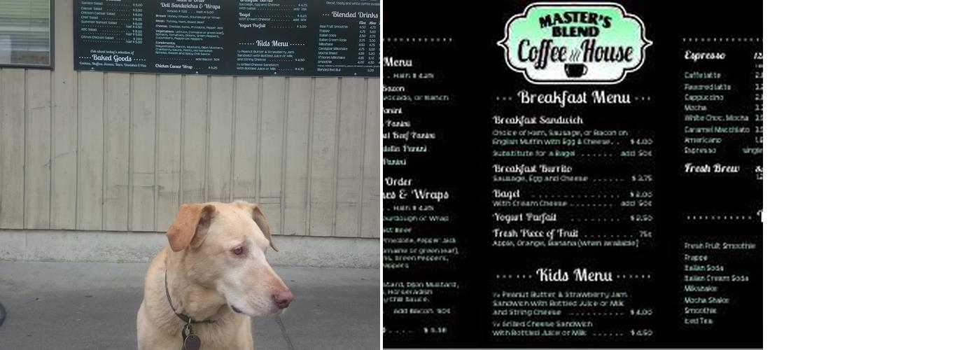 Master's Blend Menu