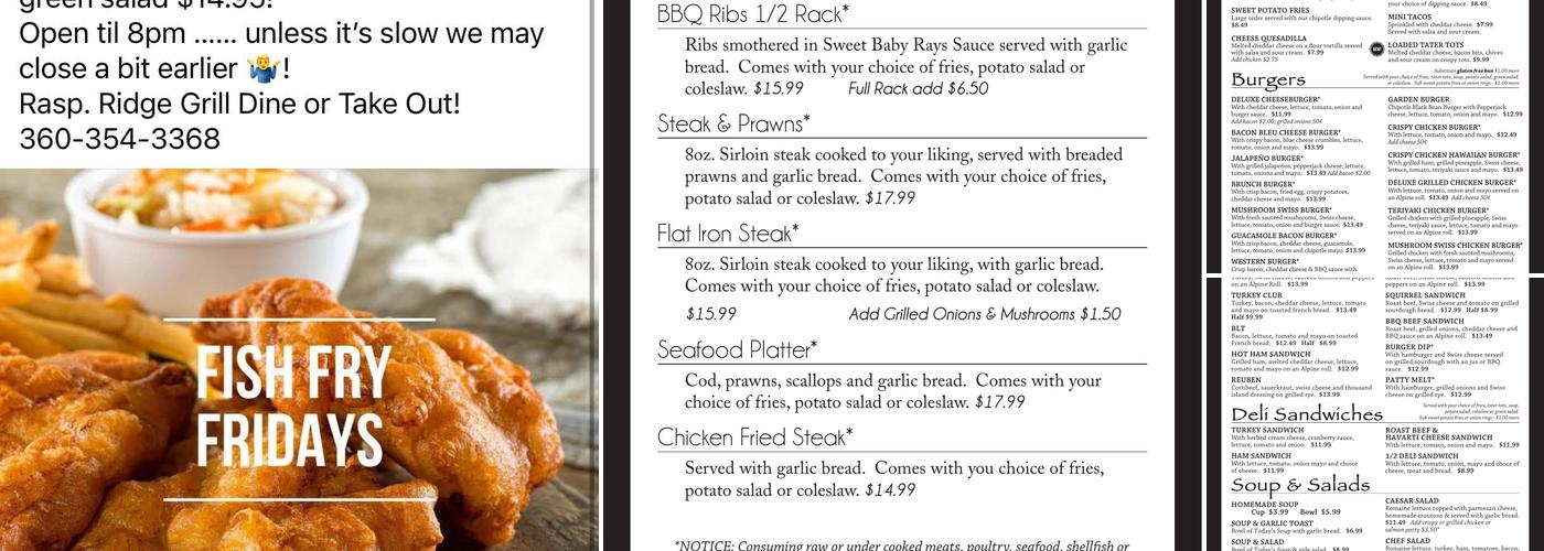 Raspberry Ridge Grill Menu