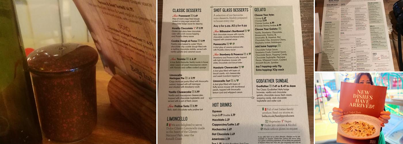 Bella Italia - Liverpool Menu