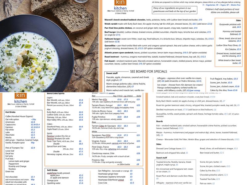 Kin Kitchen Menu