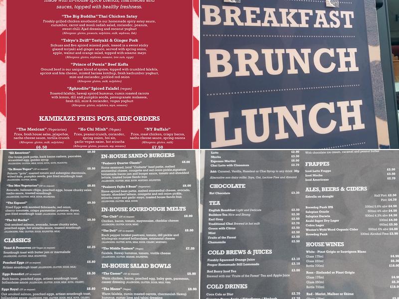 Peaberry Grand Cafe Menu