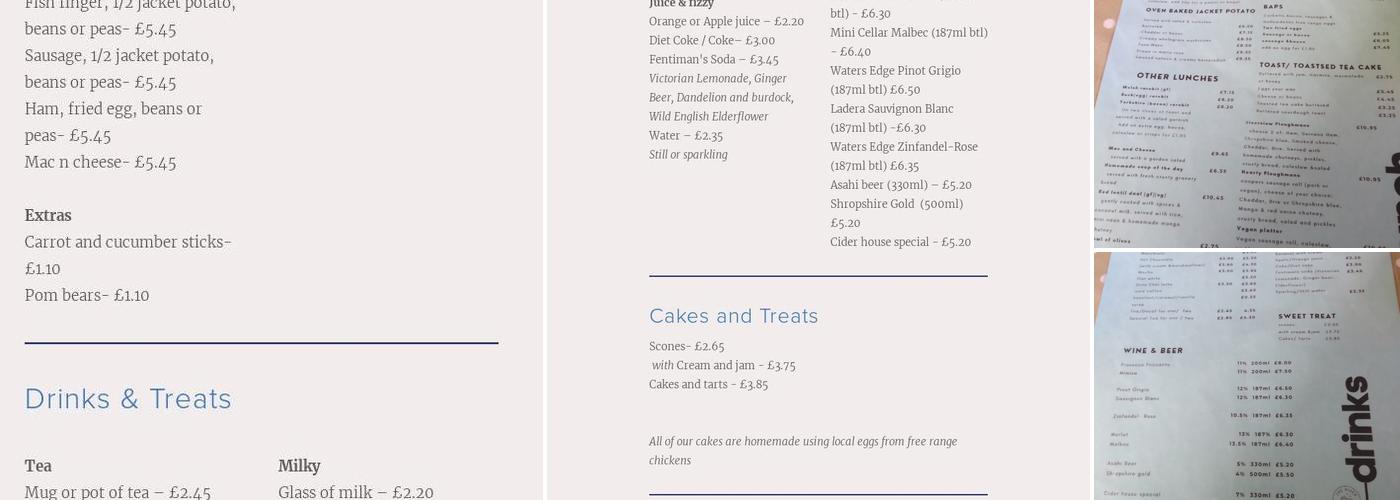 The River View Cafe Menu