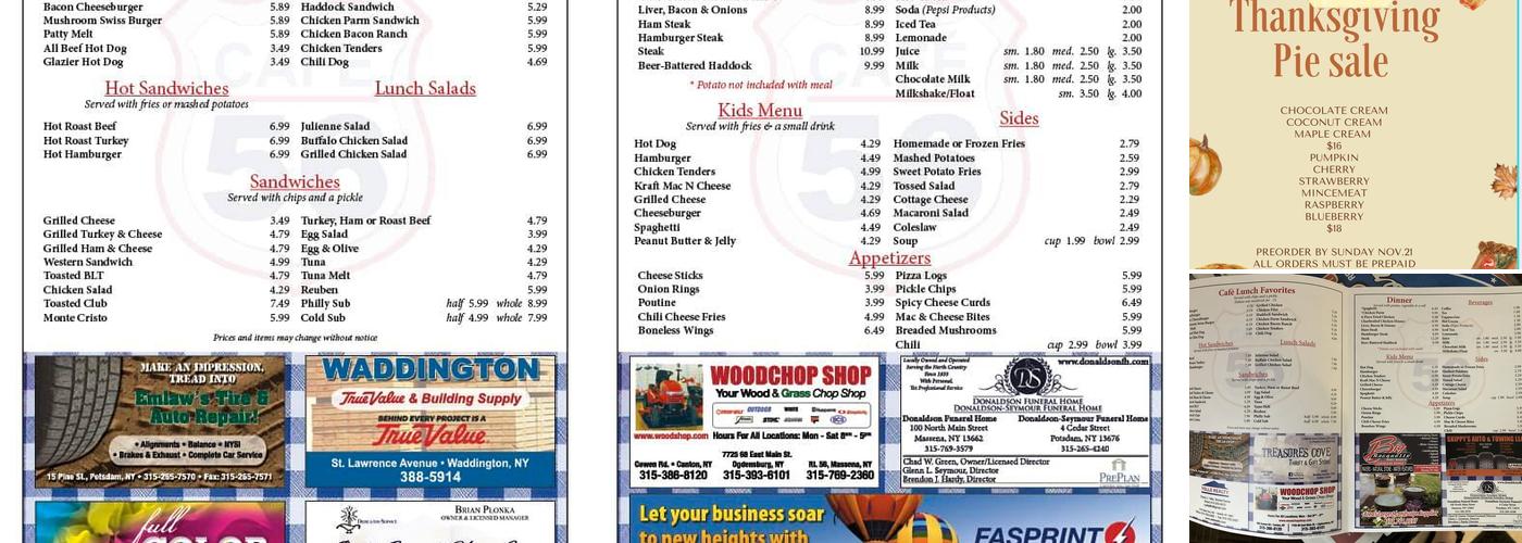 Cafe 56 Menu