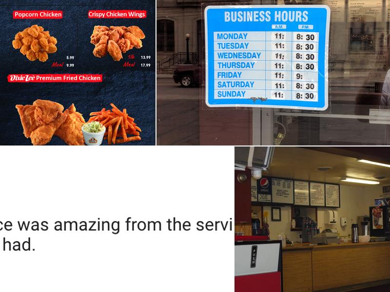 Dixie Lee Fried Chicken Menu