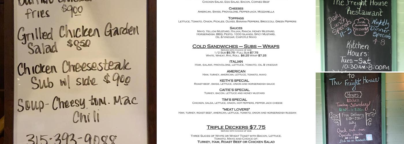 Freight House Menu