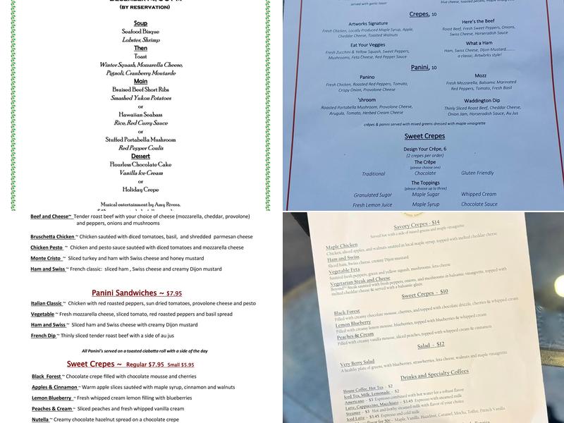 Artworks Crêperie / AC Bistro Menu