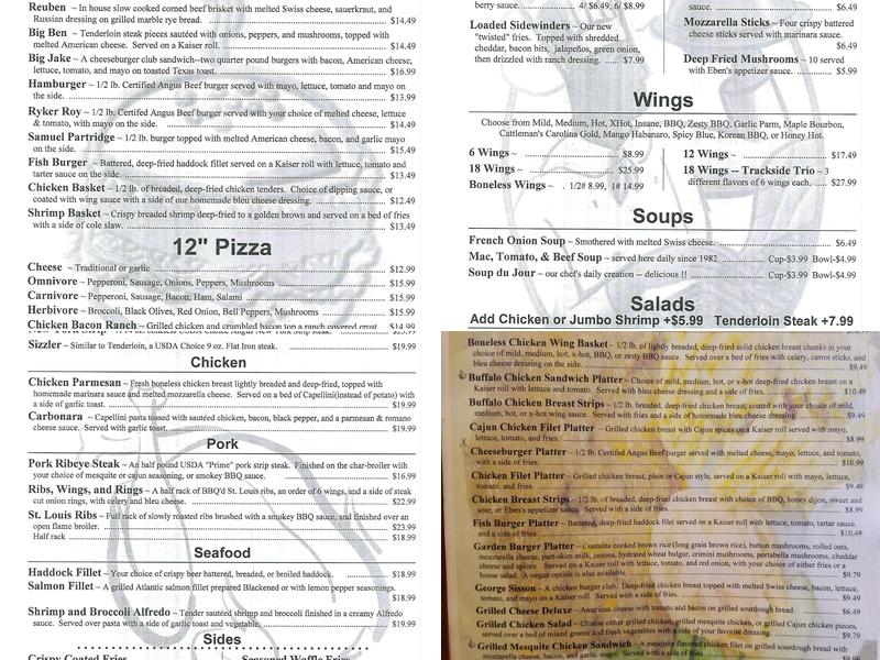 Eben's Hearth Menu