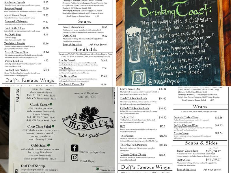 McDuff's Pub Menu