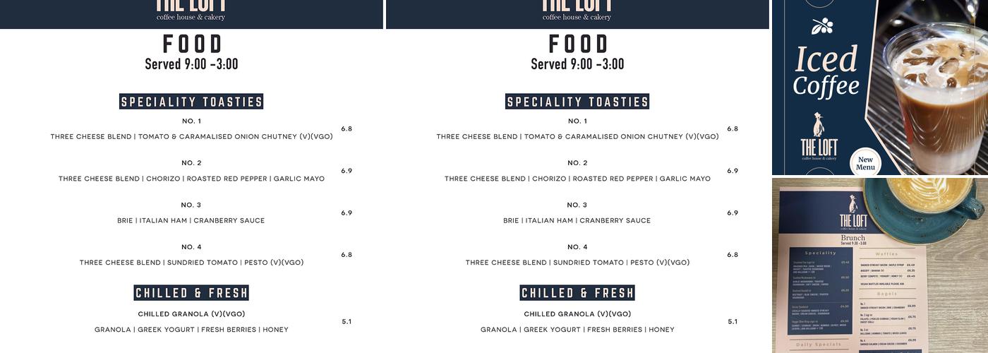 The Loft Shrewsbury Menu