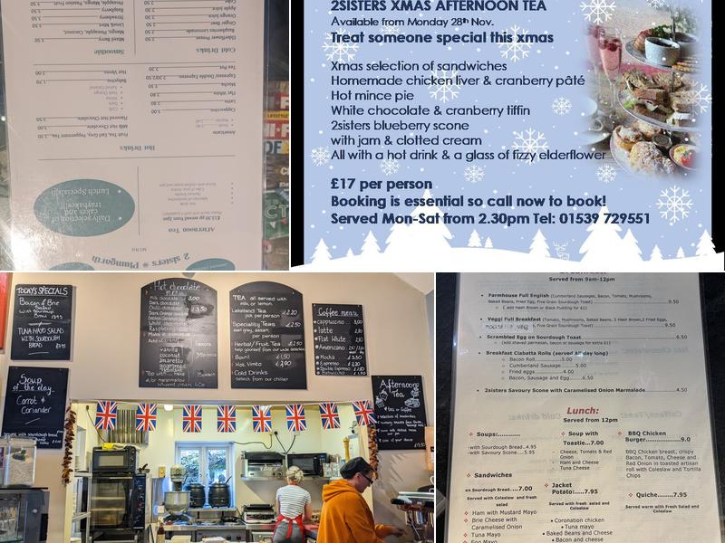 2 Sisters Cafe at Plumgarths Menu
