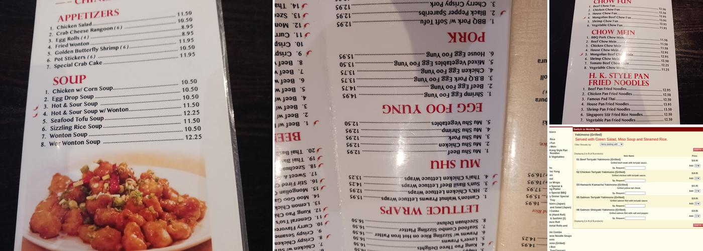 Sun Kitchen Asian Bistro Menu