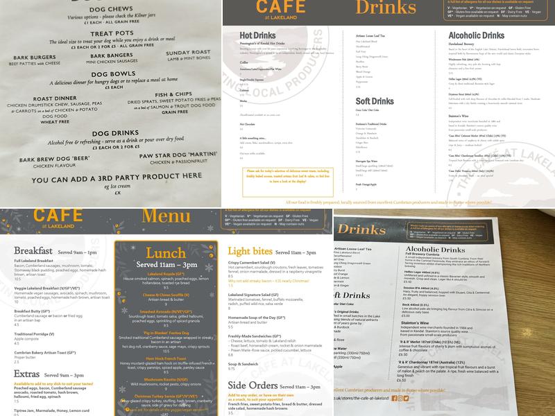 The Café at Lakeland Menu
