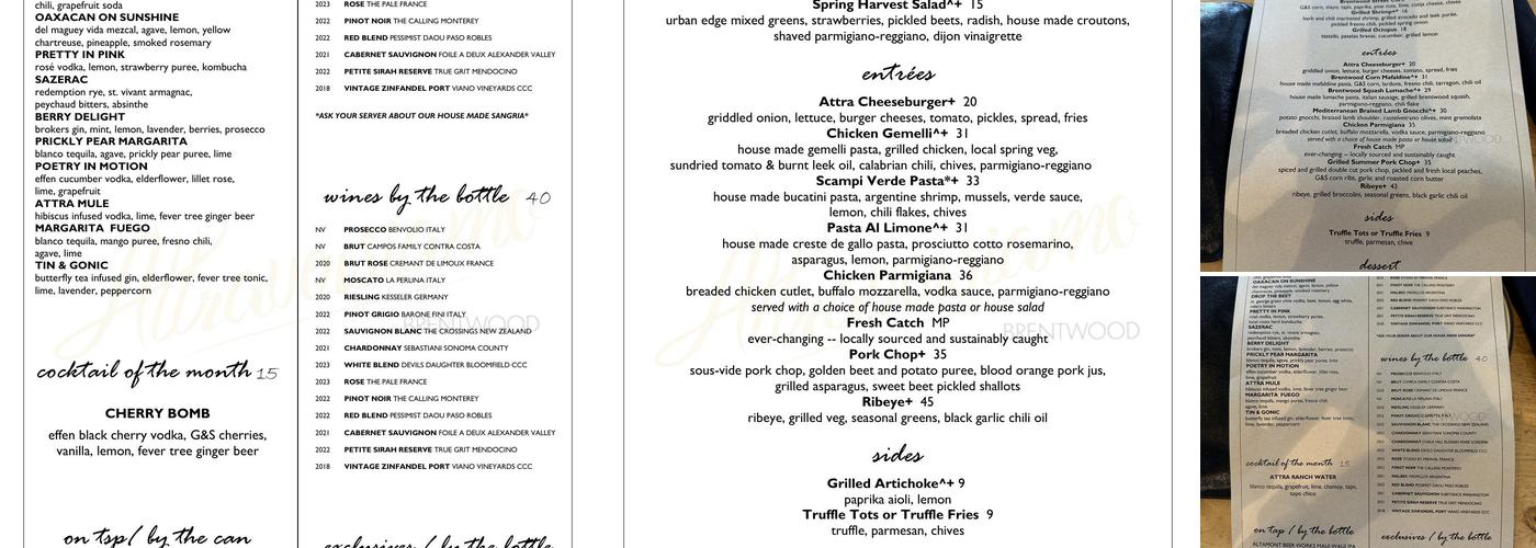 Attraversiamo Menu