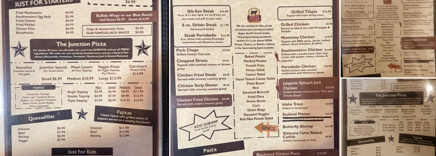 Front Street Junction Menu