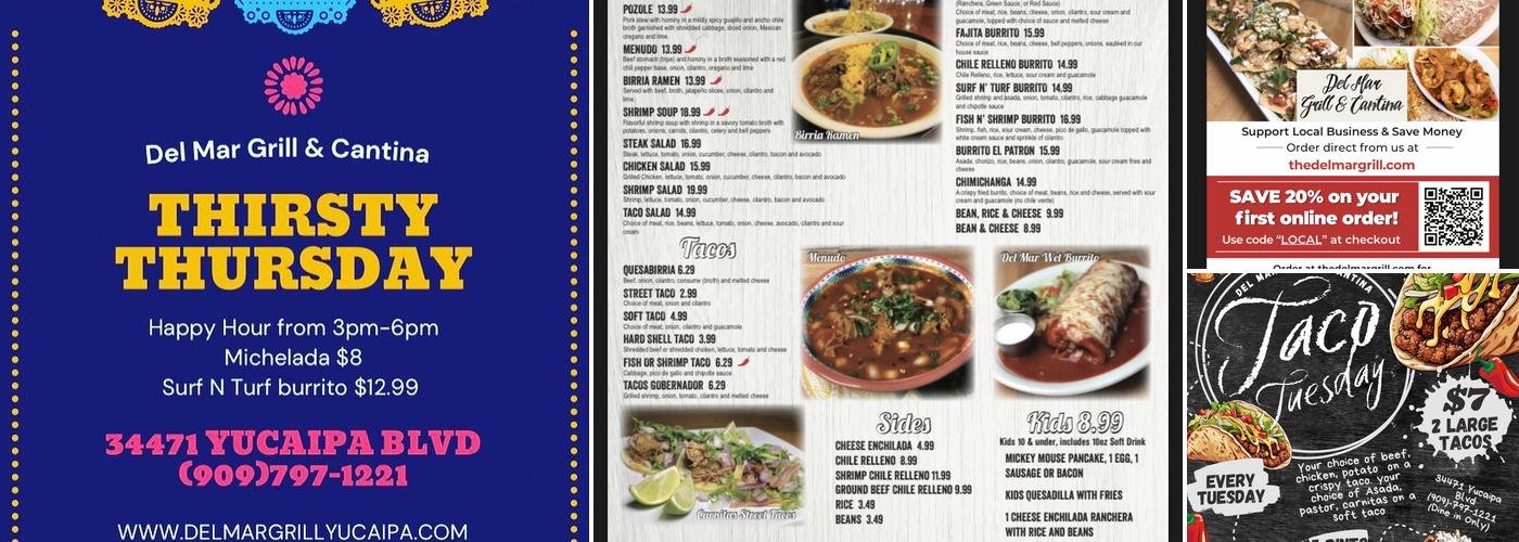 Del Mar Grill & Cantina Menu